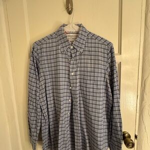 Ralph Lauren Blue and White Plaid Men's Shirt